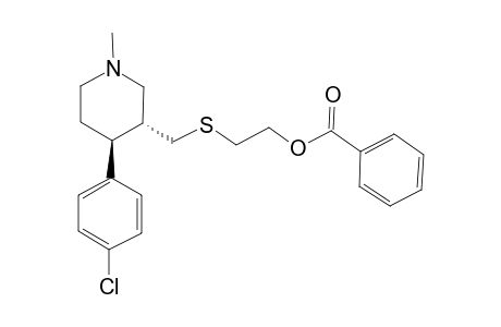 Benzoic Acid 2-[(3R,4S)-4-(4-Chlorophenyl)-1-methyl-piperidin-3-ylmethylsulfanyl]-ethyl Ester