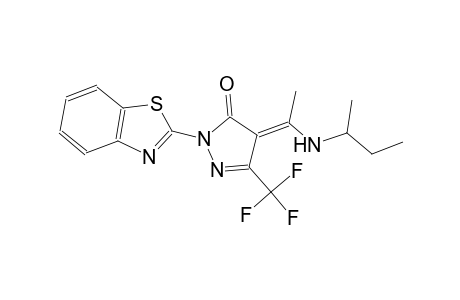 (4E)-2-(1,3-benzothiazol-2-yl)-4-[1-(sec-butylamino)ethylidene]-5-(trifluoromethyl)-2,4-dihydro-3H-pyrazol-3-one