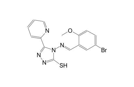 4-{[(E)-(5-bromo-2-methoxyphenyl)methylidene]amino}-5-(2-pyridinyl)-4H-1,2,4-triazole-3-thiol