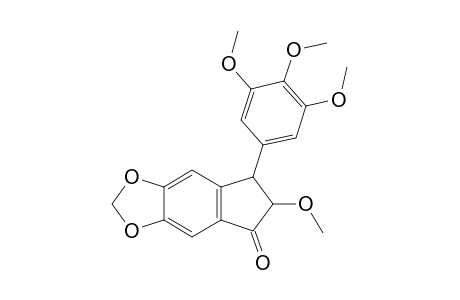 6,7-dihydro-6-methoxy-7-(3,4,5-trimethoxyphenyl)-5H-indeno-[5,6-d]-1,3-dioxol-5-one