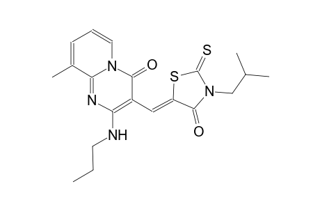 3-[(Z)-(3-isobutyl-4-oxo-2-thioxo-1,3-thiazolidin-5-ylidene)methyl]-9-methyl-2-(propylamino)-4H-pyrido[1,2-a]pyrimidin-4-one