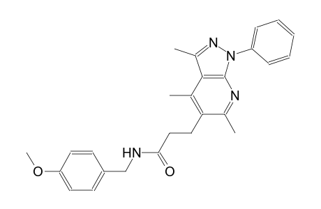 1H-pyrazolo[3,4-b]pyridine-5-propanamide, N-[(4-methoxyphenyl)methyl]-3,4,6-trimethyl-1-phenyl-