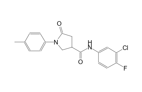 3-pyrrolidinecarboxamide, N-(3-chloro-4-fluorophenyl)-1-(4-methylphenyl)-5-oxo-