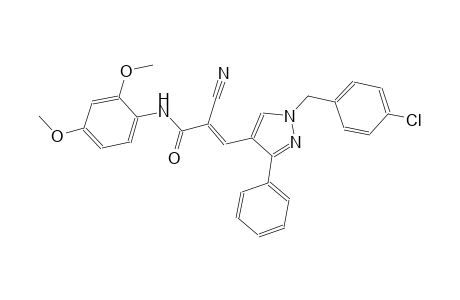 (2E)-3-[1-(4-chlorobenzyl)-3-phenyl-1H-pyrazol-4-yl]-2-cyano-N-(2,4-dimethoxyphenyl)-2-propenamide