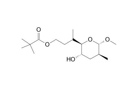 Methyl 2,3,6,7-tetradeoxy-2,6-di-C-methyl-8-O-pivaloyl-.alpha.-D-altro-octo-1,5-pyranoside