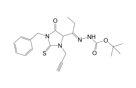 Tert-Butyl 2-{1-[1-benzyl-5-oxo-3-(2-propynyl)-2-thioxo-4-imidazolidinyl]propylidene}-1-hydrazinecarboxylate