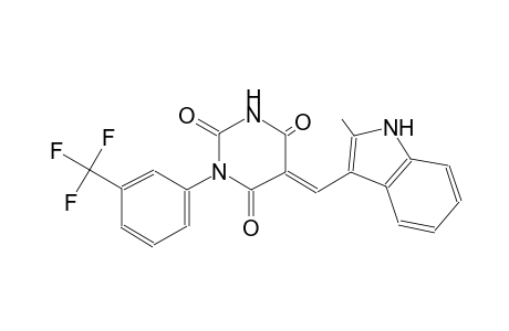 (5E)-5-[(2-methyl-1H-indol-3-yl)methylene]-1-[3-(trifluoromethyl)phenyl]-2,4,6(1H,3H,5H)-pyrimidinetrione