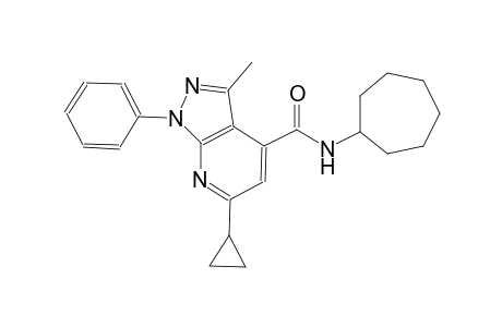 N-cycloheptyl-6-cyclopropyl-3-methyl-1-phenyl-1H-pyrazolo[3,4-b]pyridine-4-carboxamide