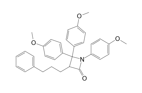 1,4,4-tris(4-methoxyphenyl)-3-(3-phenylpropyl)-2-azetidinone