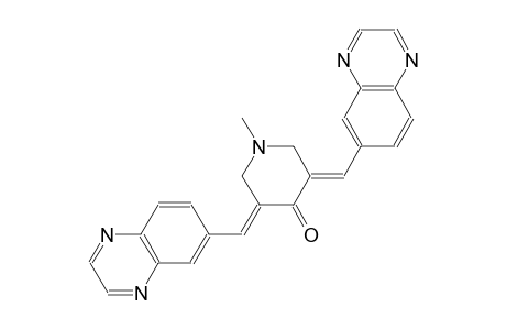 (3E,5E)-1-methyl-3,5-bis(6-quinoxalinylmethylene)-4-piperidinone
