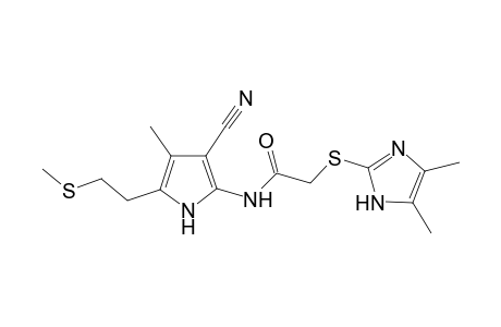 N-{3-cyano-4-methyl-5-[2-(methylsulfanyl)ethyl]-1H-pyrrol-2-yl}-2-[(4,5-dimethyl-1H-imidazol-2-yl)sulfanyl]acetamide