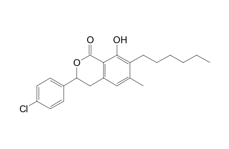 3-(4-Chlorophenyl)-7-hexyl-8-hydroxy-6-methyl-3,4-dihydroisochroman-1-one