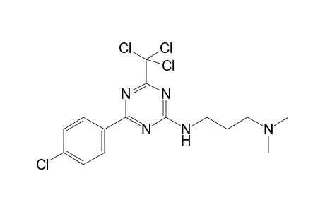 2-[p-Chlorophenyl]-4-[[3-[dimethylamino]propyl]amino]-6-[trichloromethyl]-S-triazine