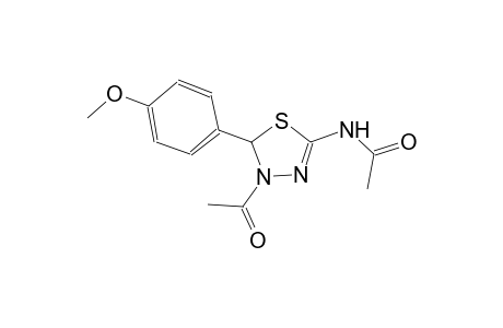 N-[4-acetyl-5-(4-methoxyphenyl)-4,5-dihydro-1,3,4-thiadiazol-2-yl]acetamide