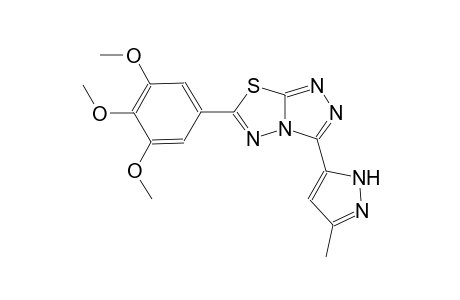 3-(3-methyl-1H-pyrazol-5-yl)-6-(3,4,5-trimethoxyphenyl)[1,2,4]triazolo[3,4-b][1,3,4]thiadiazole