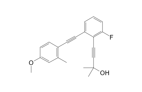 4-(2-fluoro-6-((4-methoxy-2-methylphenyl)ethynyl)phenyl)-2-methylbut-3-yn-2-ol