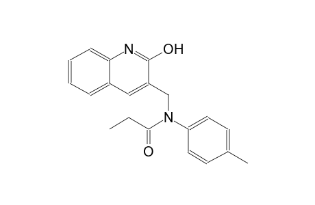 N-[(2-hydroxy-3-quinolinyl)methyl]-N-(4-methylphenyl)propanamide
