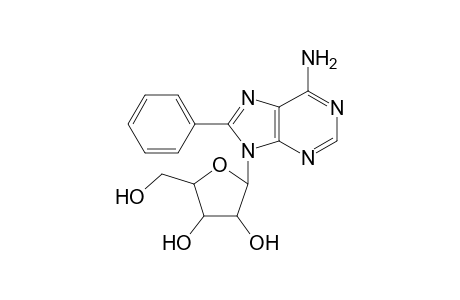 8-(Phenyl)-9-(.beta.,D-ribo-pentanafuranosyl)adenosine