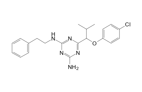 2-amino-4-[1-(p-chlorophenoxy)-2-methylpropyl]-6-(phenethyamino)-s-triazine