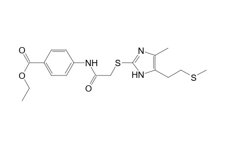 Benzoic acid, 4-[[2-[[4-methyl-5-[2-(methylthio)ethyl]-1H-imidazol-2-yl]thio]acetyl]amino]-, ethyl ester