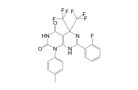 7-(2-Fluorophenyl)-1-(4-methylphenyl)-5,5-bis(trifluoromethyl)-5,8-dihydropyrimido[4,5-d]pyrimidine-2,4(1H,3H)-dione