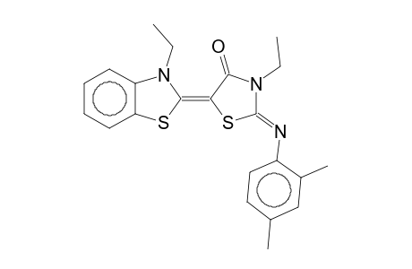 (2E,5E)-2-[(2,4-Dimethylphenyl)imino]-3-ethyl-5-(3-ethyl-1,3-benzothiazol-2(3H)-ylidene)-1,3-thiazolidin-4-one