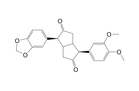 2.beta.-(3,4-Dimethoxyphenyl)-6.beta.-[3,4-(methylenedioxy)phenyl]-3,7-dioxobicyclo[3.3.0]octane