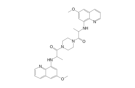 6-Methoxy-N-[2-(4-(2-[(6-methoxy-8-quinolinyl)amino]propanoyl)-1-piperazinyl)-1-methyl-2-oxoethyl]-8-quinolinamine