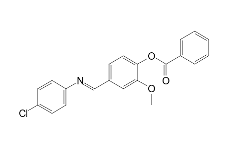 4-[N-(p-chlorophenyl)formimidoyl]-2-methoxyphenol, benzoate