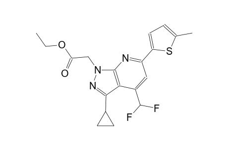 1H-pyrazolo[3,4-b]pyridine-1-acetic acid, 3-cyclopropyl-4-(difluoromethyl)-6-(5-methyl-2-thienyl)-, ethyl ester