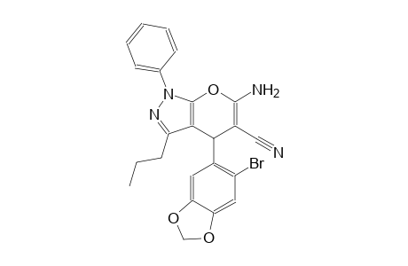 6-amino-4-(6-bromo-1,3-benzodioxol-5-yl)-1-phenyl-3-propyl-1,4-dihydropyrano[2,3-c]pyrazole-5-carbonitrile