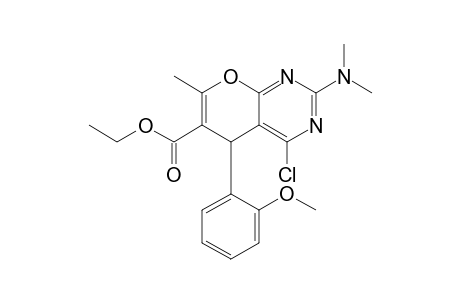 4-Chloro-2-(dimethylamino)-5-(2-methoxyphenyl)-7-methyl-5H-pyrano[2,3-d]pyrimidine-6-carboxylic acid ethyl ester