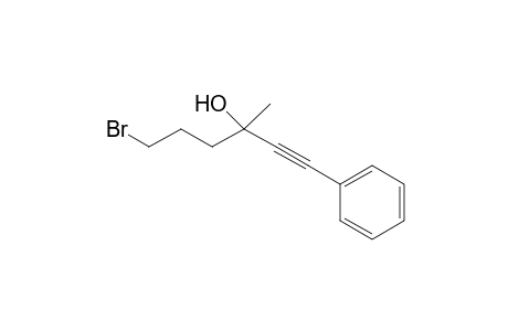 6-Bromanyl-3-methyl-1-phenyl-hex-1-yn-3-ol
