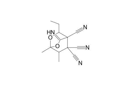 3-ethyl-5-imino-1,7-dimethyl-2,6-dioxabicyclo[2.2.2]octane-4,8,8-tricarbonitrile