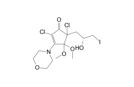 2,5-bis(chloranyl)-5-[(2R)-3-iodanyl-2-oxidanyl-propyl]-4,4-dimethoxy-3-morpholin-4-yl-cyclopent-2-en-1-one