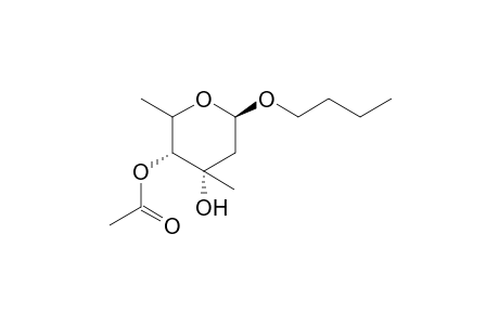 n-Butyl 4-O-Aetyl-2,6-dideoxy-3-C-methyl-.beta.,DL-arabino-hexopyranoside