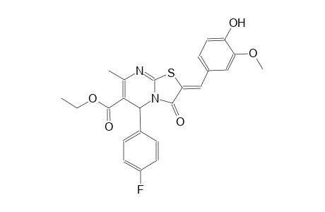 ethyl (2Z)-5-(4-fluorophenyl)-2-(4-hydroxy-3-methoxybenzylidene)-7-methyl-3-oxo-2,3-dihydro-5H-[1,3]thiazolo[3,2-a]pyrimidine-6-carboxylate