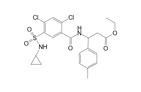 3-[[2,4-dichloro-5-(cyclopropylsulfamoyl)benzoyl]amino]-3-(p-tolyl)propionic acid ethyl ester