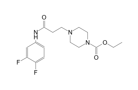 1-piperazinecarboxylic acid, 4-[3-[(3,4-difluorophenyl)amino]-3-oxopropyl]-, ethyl ester