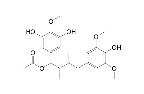 (1RS,2RS,3SR)-4-(4-Hydroxy-3,5-dimethoxyphenyl)-1-(3,5-dihydroxy-4-methoxyphenyl)-2,3-dimethylbutyl Acetate