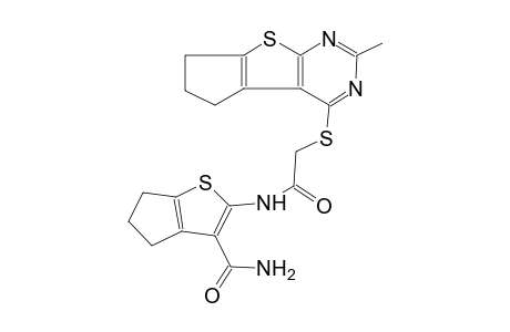 4H-cyclopenta[b]thiophene-3-carboxamide, 2-[[[(6,7-dihydro-2-methyl-5H-cyclopenta[4,5]thieno[2,3-d]pyrimidin-4-yl)thio]acetyl]amino]-5,6-dihydro-