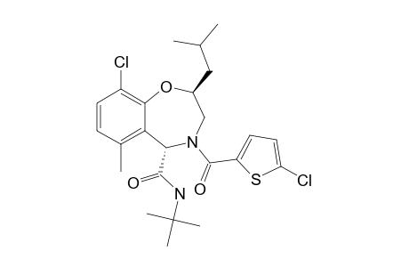 N-(TERT.-BUTYL)-9-CHLORO-4-(5-CHLOROTHIOPHENE-2-CARBONYL)-2-ISOBUTYL-6-METHYL-2,3,4,5-TETRAHYDROBENZO-[F]-[1,4]-OXAZEPINE-5-CARBOXAMIDE