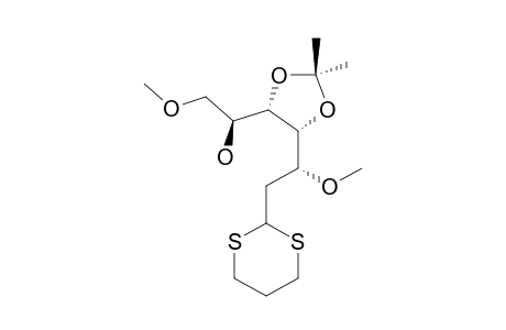 2-DEOXY-4,5-O-ISOPROPYLIDENE-3,7-DI-O-METHYL-D-GLUCO-HEPTOSE-TRIMETHYLENE-DITHIOACETAL