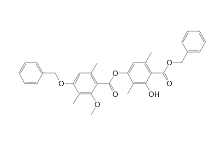 Benzoic acid, 2-hydroxy-4-[[2-methoxy-3,6-dimethyl-4-(phenylmethoxy)benzoyl]oxy]-3,6-dimethyl-, phenylmethyl ester