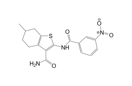 6-methyl-2-[(3-nitrobenzoyl)amino]-4,5,6,7-tetrahydro-1-benzothiophene-3-carboxamide