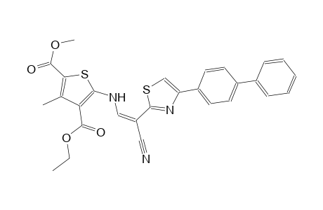 4-ethyl 2-methyl 5-{[(Z)-2-(4-[1,1'-biphenyl]-4-yl-1,3-thiazol-2-yl)-2-cyanoethenyl]amino}-3-methyl-2,4-thiophenedicarboxylate