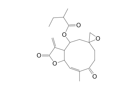 Butanoic acid, 2-methyl-, 3,3a,4,5,7,8,9,11a-octahydro-10-methyl-3-methylene-2,9-dioxospiro[cyclodeca[b]furan-6(2H),2'-oxiran]-4-yl ester