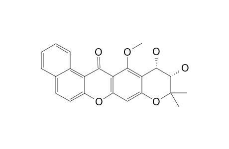 (+/-)-CIS-3,4-DIHYDROXY-5-METHOXY-2,2-DIMETHYL-3,4-DIHYDRO-2H,6H-BENZO-[A]-PYRANO-[2,3-I]-XANTHEN-6-ONE