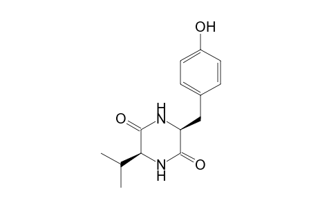 L-cis-3-(p-Hydroxybenzyl)-6-isopropyl-2,5-piperazinedione