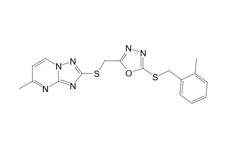 2-((5-(2-Methylbenzylthio)-1,3,4-oxadiazol-2-yl)-methylthio)-5-dimethyl-1,2,4-triazolo-[1,5-a]pyrimidine